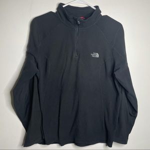 The North Face Fleece Half Zip Pullover, All Black, Size Large